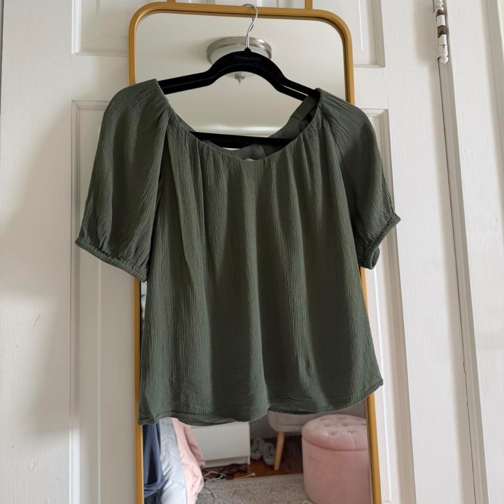 Loft Green Short Sleeve Blouse